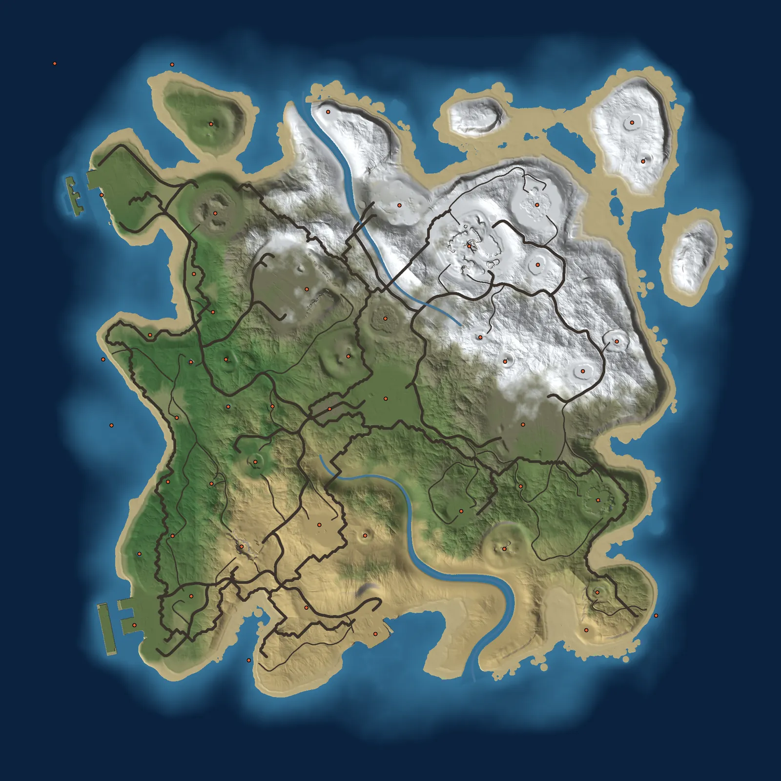 The real map of the current Serradinha Modded wipe, drawn from the server's map file